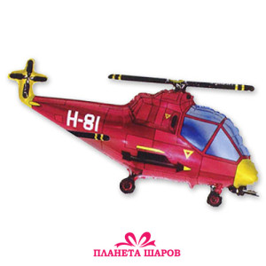 Фольгированная мини-фигура «Вертолет Красный»